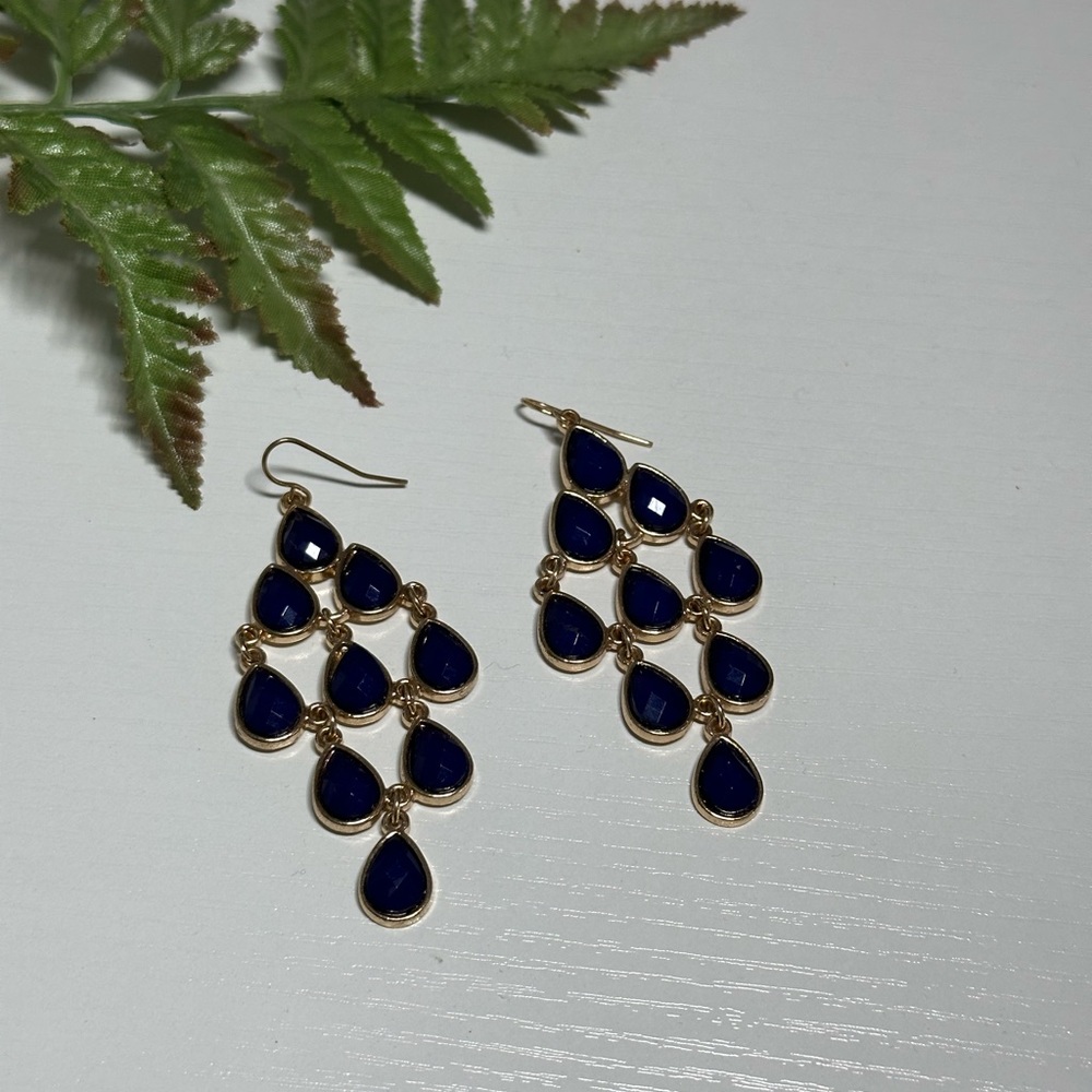 Multi Lapis Lazuli Gemstone Stud Earring - Picture 5 of 5